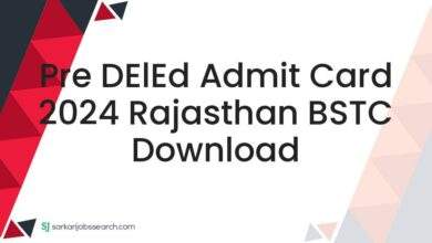 Pre DElEd Admit Card 2024 Rajasthan BSTC Download