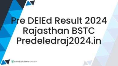 Pre DElEd Result 2024 Rajasthan BSTC predeledraj2024.in