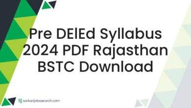 Pre DElEd Syllabus 2024 PDF Rajasthan BSTC Download