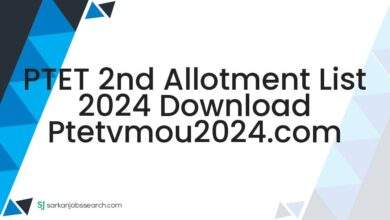 PTET 2nd Allotment List 2024 Download ptetvmou2024.com