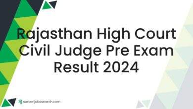 Rajasthan High Court Civil Judge Pre Exam Result 2024