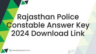 Rajasthan Police Constable Answer Key 2024 Download Link