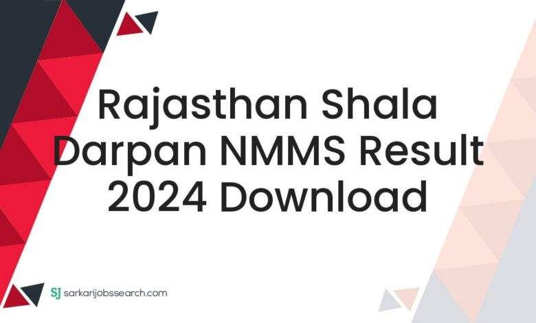 Rajasthan Shala Darpan NMMS Result 2024 Download