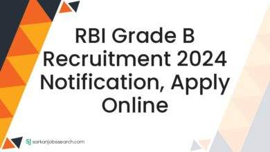 RBI Grade B Recruitment 2024 Notification, Apply Online