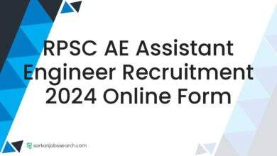 RPSC AE Assistant Engineer Recruitment 2024 Online Form