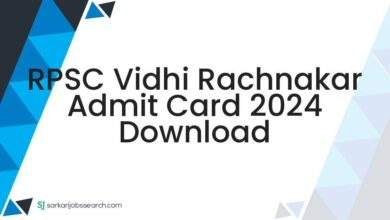 RPSC Vidhi Rachnakar Admit Card 2024 Download