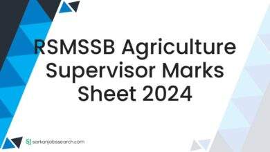 RSMSSB Agriculture Supervisor Marks Sheet 2024