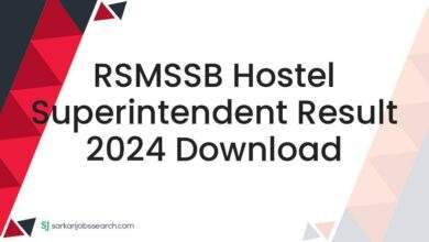 RSMSSB Hostel Superintendent Result 2024 Download