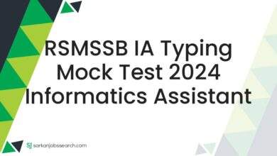 RSMSSB IA Typing Mock Test 2024 Informatics Assistant