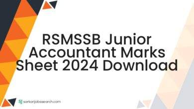 RSMSSB Junior Accountant Marks Sheet 2024 Download