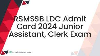 RSMSSB LDC Admit Card 2024 Junior Assistant, Clerk Exam