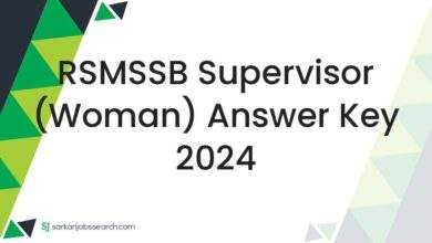 RSMSSB Supervisor (Woman) Answer Key 2024