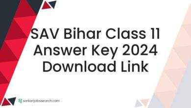 SAV Bihar Class 11 Answer Key 2024 Download Link