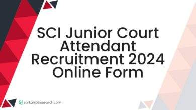 SCI Junior Court Attendant Recruitment 2024 Online Form