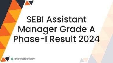 SEBI Assistant Manager Grade A Phase-I Result 2024