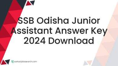 SSB Odisha Junior Assistant Answer Key 2024 Download