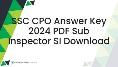 SSC CPO Answer Key 2024 PDF Sub Inspector SI Download