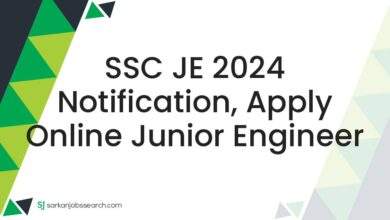 SSC JE 2024 Notification, Apply Online Junior Engineer