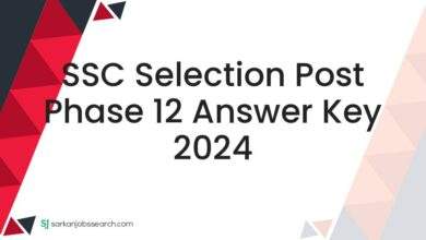 SSC Selection Post Phase 12 Answer Key 2024