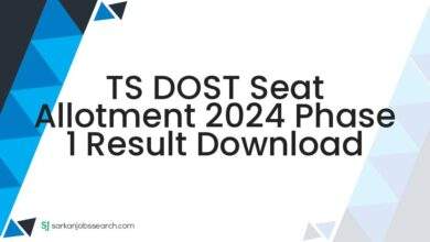 TS DOST Seat Allotment 2024 Phase 1 Result Download