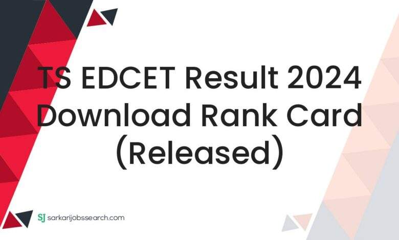 TS EDCET Result 2024 Download Rank Card (Released)