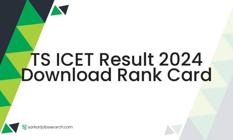 TS ICET Result 2024 Download Rank Card