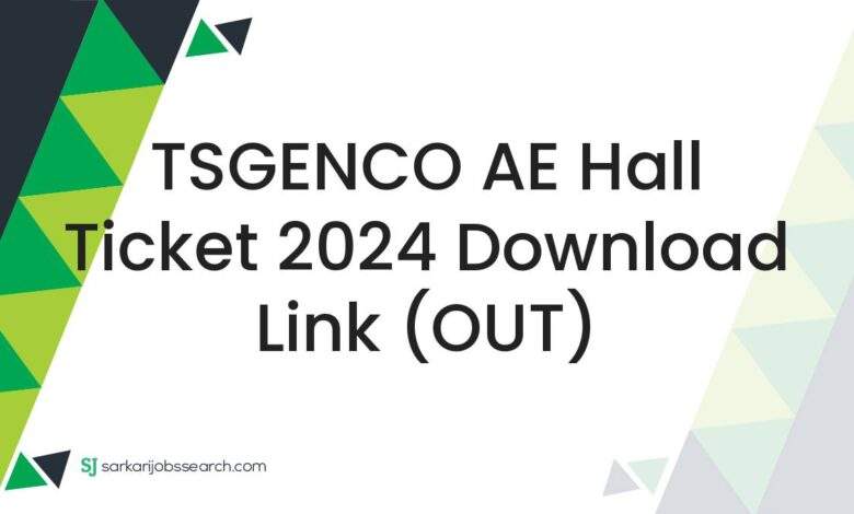 TSGENCO AE Hall Ticket 2024 Download Link (OUT)