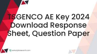 TSGENCO AE Key 2024 Download Response Sheet, Question Paper