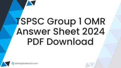 TSPSC Group 1 OMR Answer Sheet 2024 PDF Download