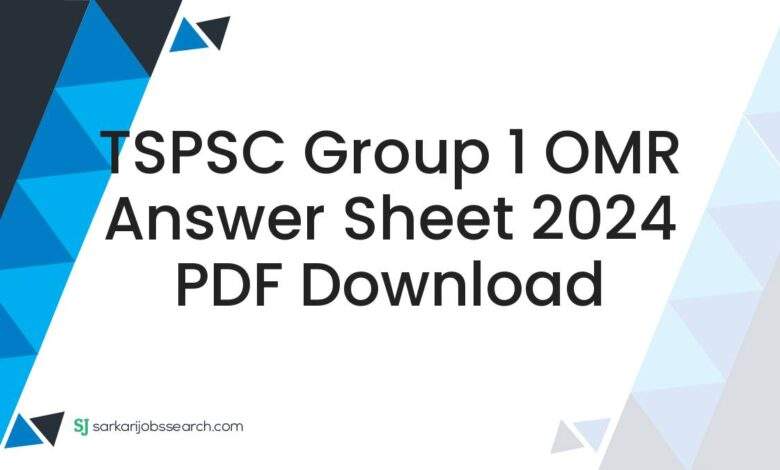 TSPSC Group 1 OMR Answer Sheet 2024 PDF Download