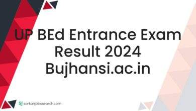 UP BEd Entrance Exam Result 2024 bujhansi.ac.in