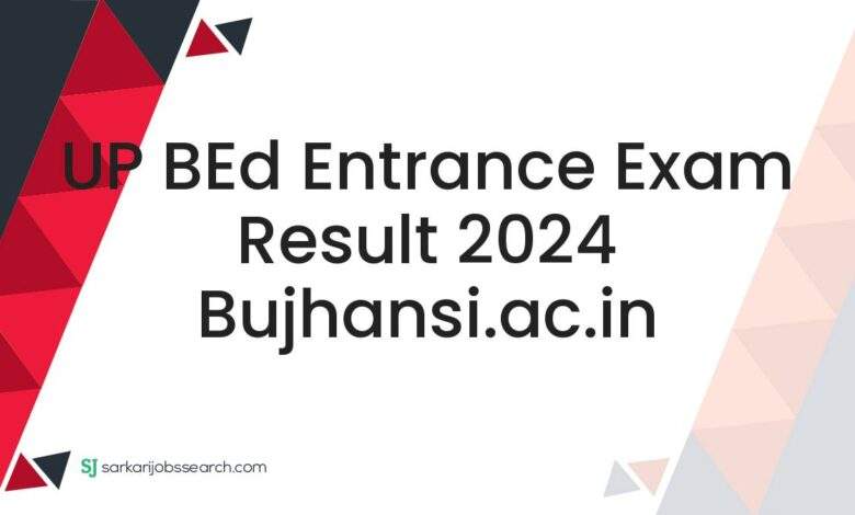 UP BEd Entrance Exam Result 2024 bujhansi.ac.in