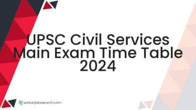 UPSC Civil Services Main Exam Time Table 2024