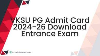 VKSU PG Admit Card 2024-26 Download Entrance Exam