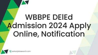 WBBPE DElEd Admission 2024 Apply Online, Notification