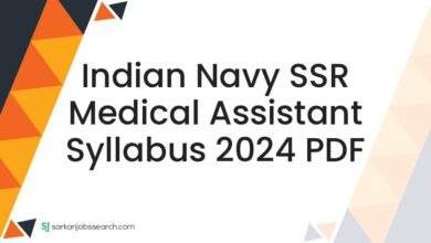 Indian Navy SSR Medical Assistant Syllabus 2024 PDF