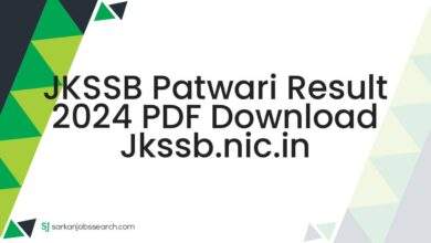 JKSSB Patwari Result 2024 PDF Download jkssb.nic.in