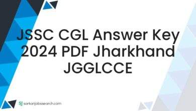 JSSC CGL Answer Key 2024 PDF Jharkhand JGGLCCE