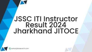 JSSC ITI Instructor Result 2024 Jharkhand JITOCE