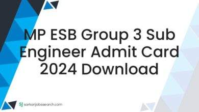 MP ESB Group 3 Sub Engineer Admit Card 2024 Download