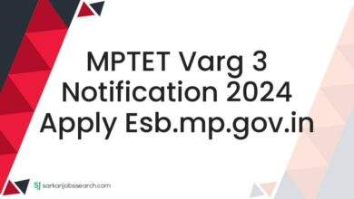 MPTET Varg 3 Notification 2024 Apply esb.mp.gov.in