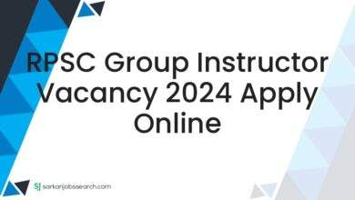 RPSC Group Instructor Vacancy 2024 Apply Online