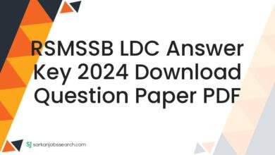 RSMSSB LDC Answer Key 2024 Download Question Paper PDF