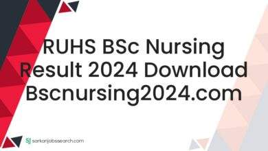 RUHS BSc Nursing Result 2024 Download bscnursing2024.com