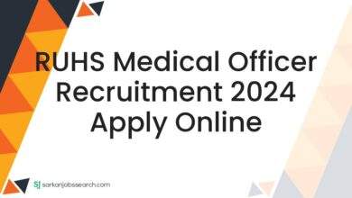 RUHS Medical Officer Recruitment 2024 Apply Online