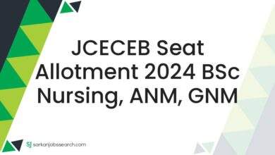 JCECEB Seat Allotment 2024 BSc Nursing, ANM, GNM