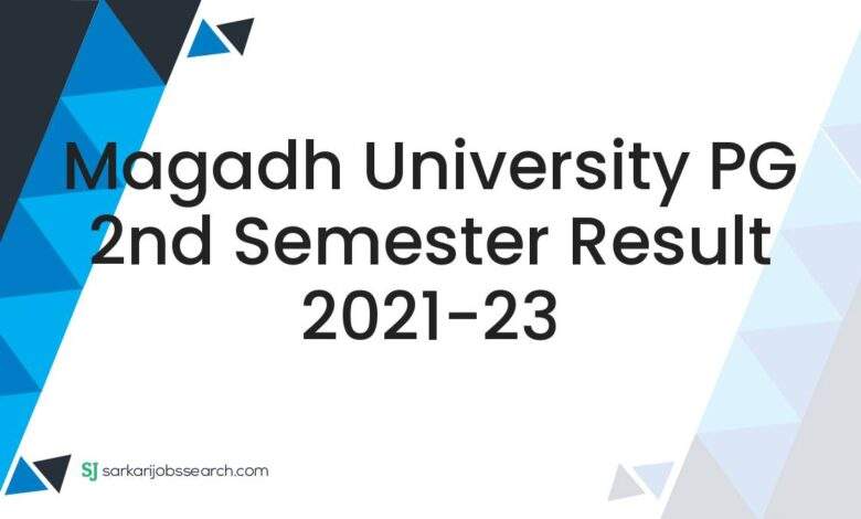 Magadh University PG 2nd Semester Result 2021-23