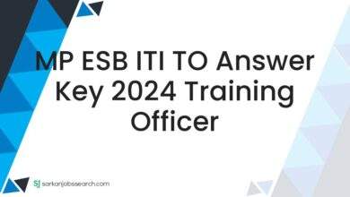 MP ESB ITI TO Answer Key 2024 Training Officer