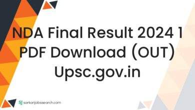 NDA Final Result 2024 1 PDF Download (OUT) upsc.gov.in