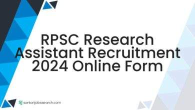 RPSC Research Assistant Recruitment 2024 Online Form